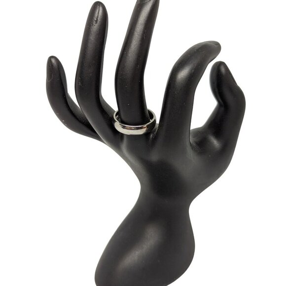 Silver "I Heart You" Engraved Ring Band Size 8 - Picture 6 of 6